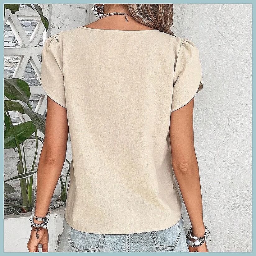 Blus Warna Solid Vintage Musim - Women'S Fashion Tops ulasan dan harga