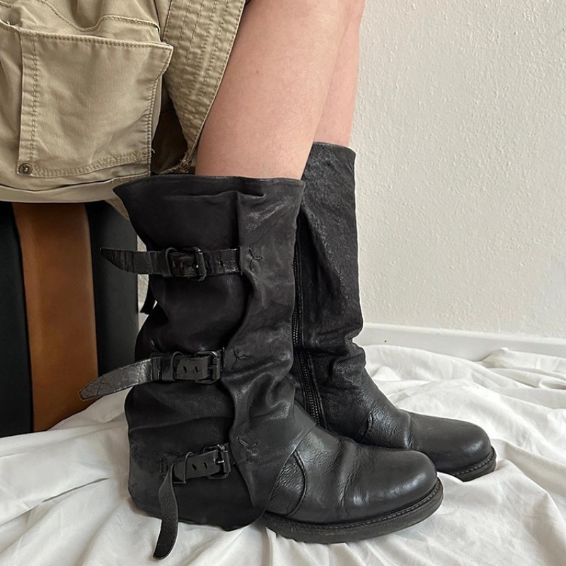 Sepatu Wanita Klasik Sepatu Bo - Women'S Fashion Leather Boots ulasan dan harga