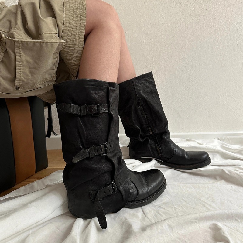 Sepatu Wanita Klasik Sepatu Bo - Women'S Fashion Leather Boots ulasan dan harga